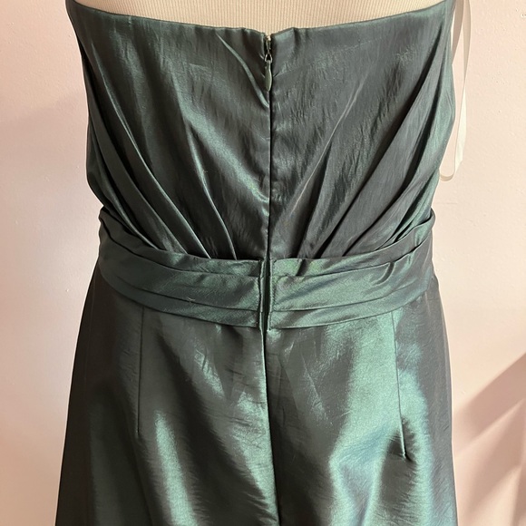 Women’s Prom/Formal Gown/Dress, Sz 12, Dk Green, Ruched Bodice, Strapless - Picture 4 of 9